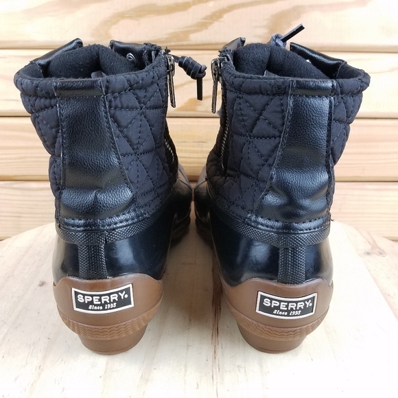 Sperry Duck Rain Boots Women's 7M Black Syren Gulf Quilted Waterproof STS85251 - Picture 4 of 12